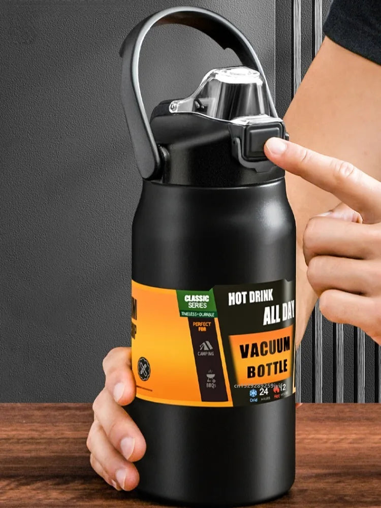 Thermos NOREVI en acier inoxydable avec paille — vue 2