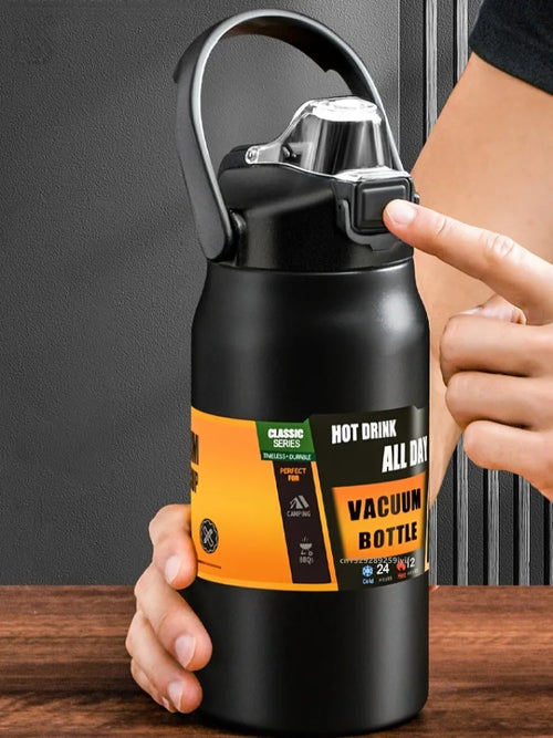 Thermos NOREVI en acier inoxydable avec paille — vue 2
