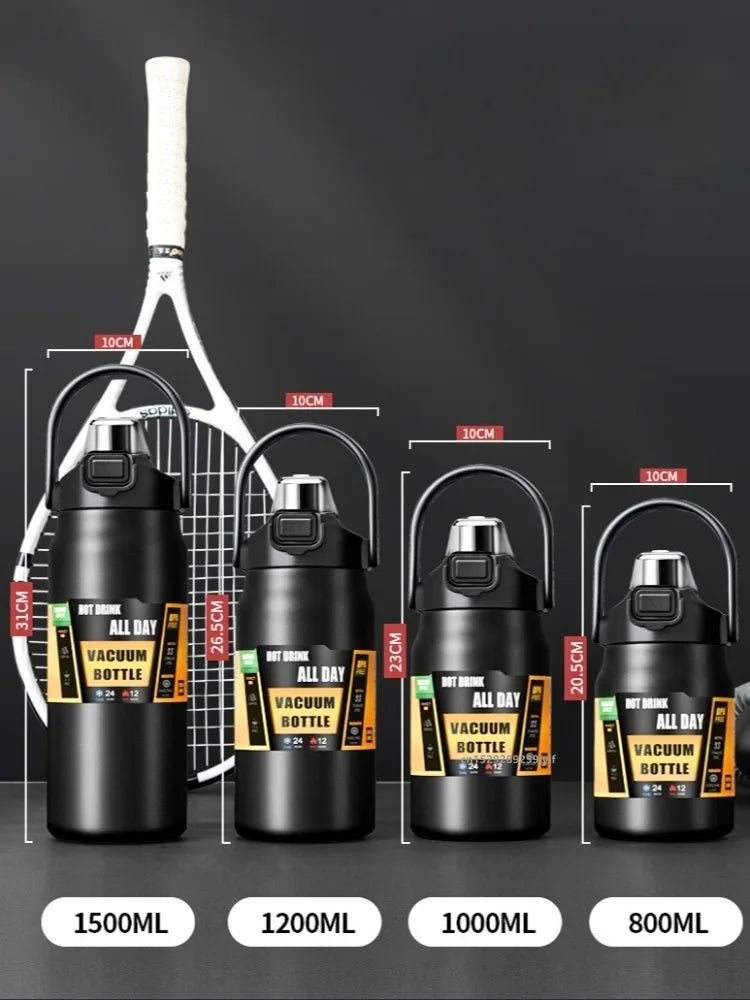 Thermos NOREVI en acier inoxydable avec paille — vue 3