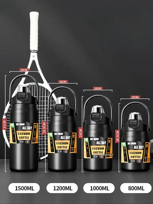 Thermos NOREVI en acier inoxydable avec paille — vue 3